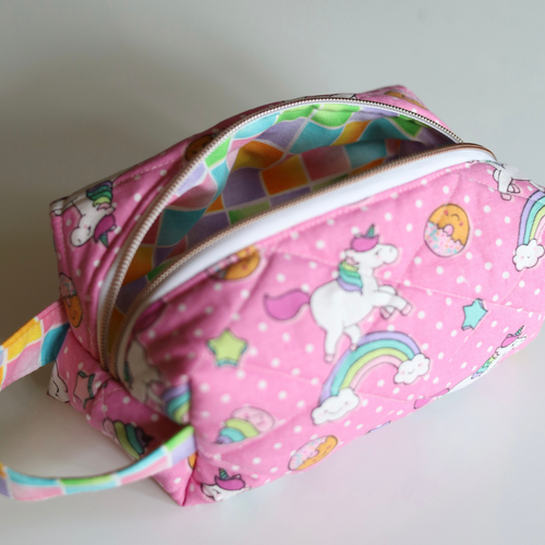 Trousse matelassée - Licornes